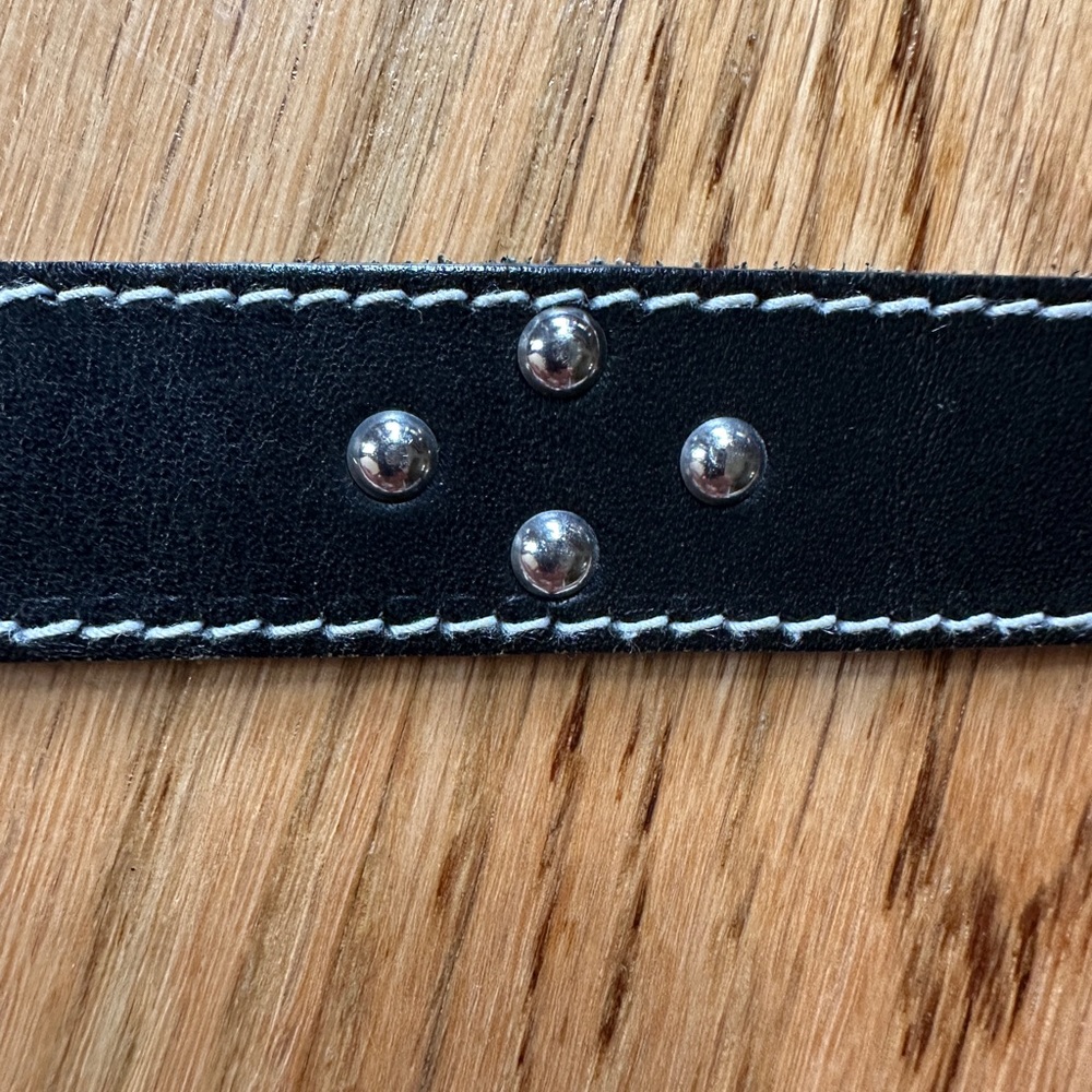 Esprit Studded Vintage Leather Western Belt with Silver Hardware - Picture 3 of 4